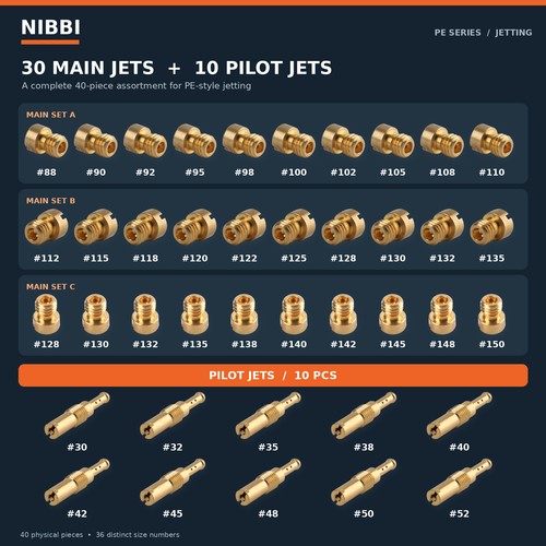 Nibbi 40pcs carb tuning main - carb,
