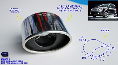 Terminale scarico inox panda - terminale,