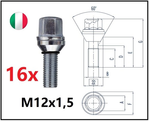 Kit bulloni flottanti fiat - 16,